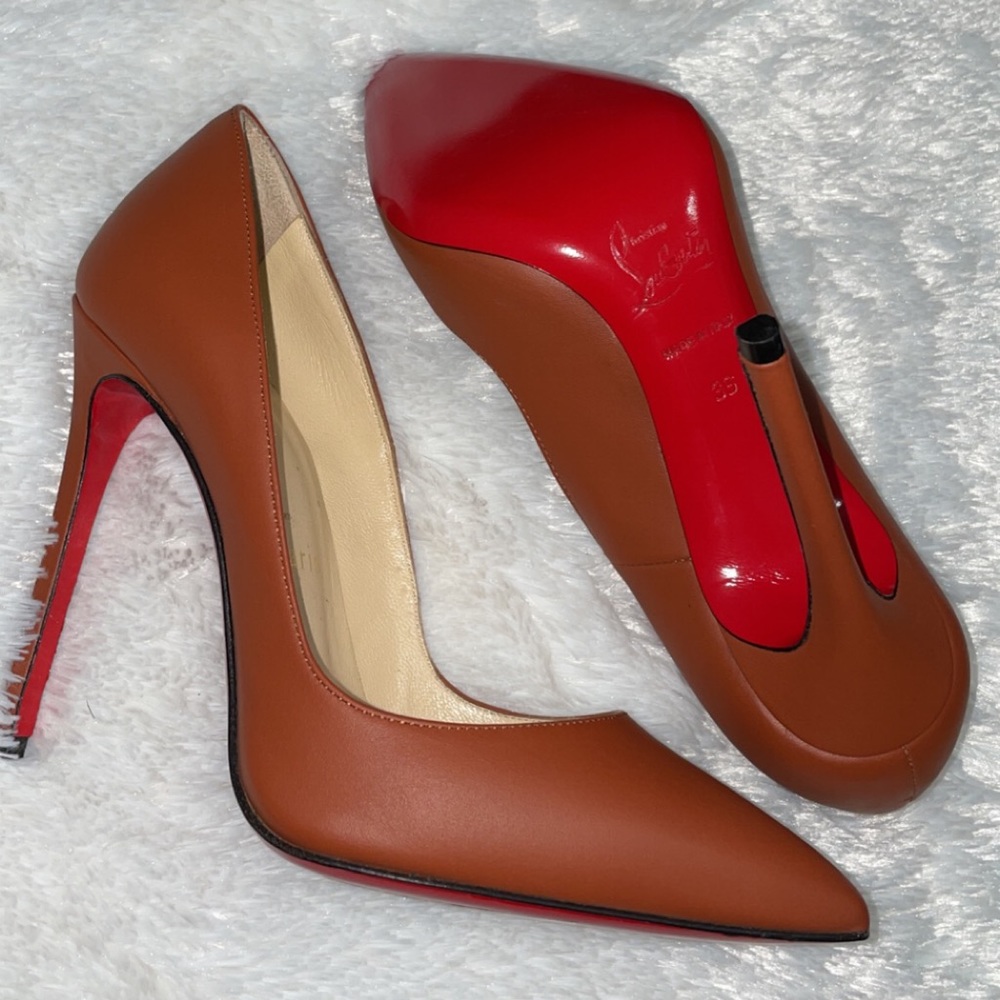 Christian Louboutin So Kate Brown Lamb Pumps